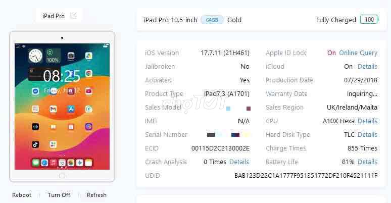 Apple iPad Pro 2017 Wifi 64GB Trắng. Mua bán Máy tính bảng tại Quận Bình Thuỷ Cần Thơ được đăng bởi Nguyễn Hoàng Tuấn hình 1