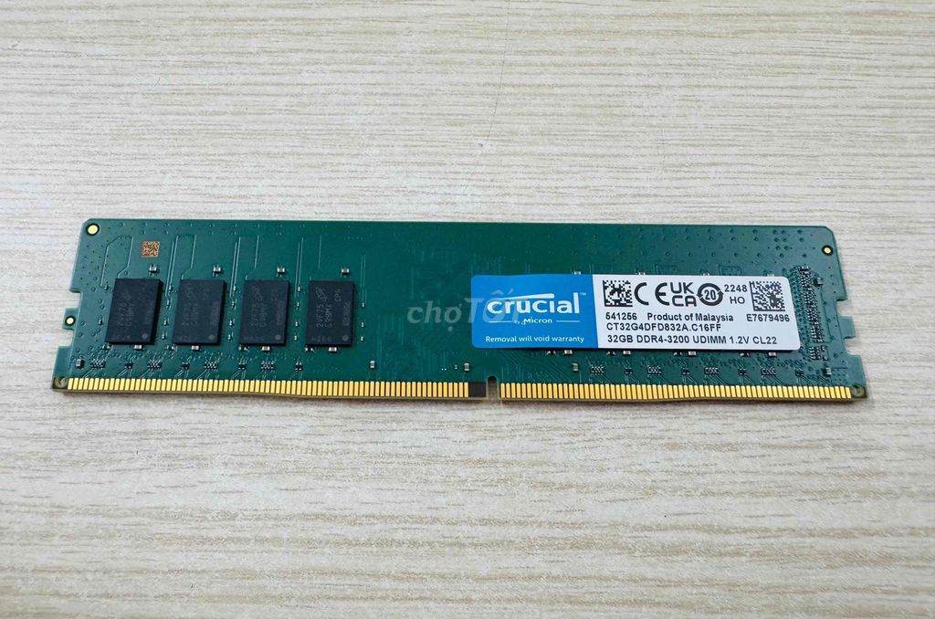 Ram máy bộ Crucial 32GB 3200Mhz DDR4. Mua bán Linh kiện (RAM, Card...) tại Quận 12 Tp Hồ Chí Minh được đăng bởi Anh Tuan hình 1