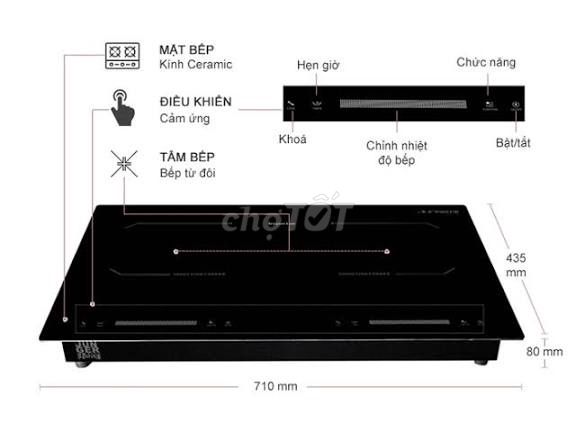 Bếp từ đôi Junger CEJ-202-II Đen Cảm ứng. Mua bán Bếp, lò, đồ điện nhà bếp tại Quận 1 Tp Hồ Chí Minh được đăng bởi Lý Chí Thiện hình 1