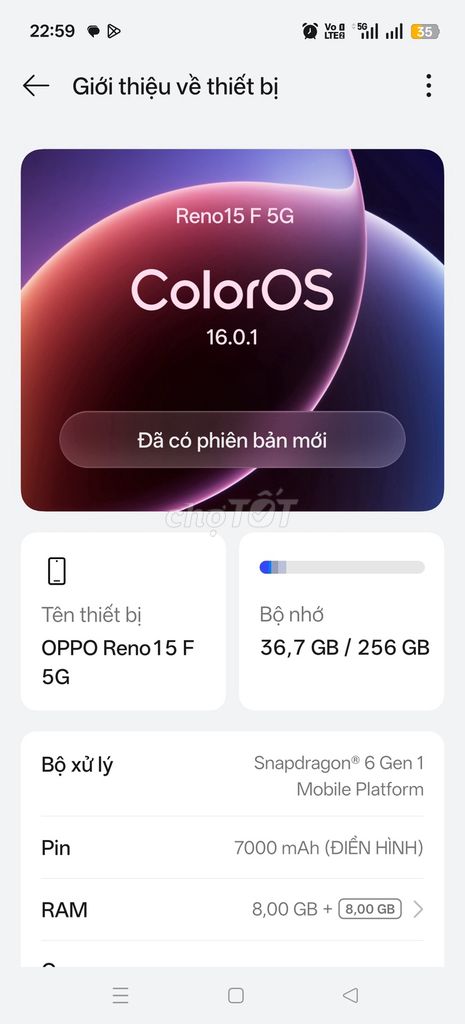 Oppo Reno 15F 5G 256GB. Mua bán Điện thoại tại Quận Bình Thạnh Tp Hồ Chí Minh được đăng bởi Hương trà hình 1