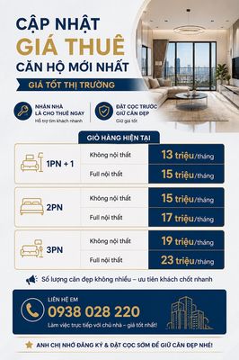 Cho thuê Căn Hộ 2PN 2WC