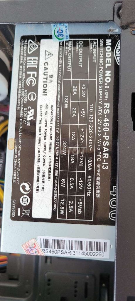 Bộ nguồn Cooler Master RS-460-PSAR-13. Mua bán Linh kiện (RAM, Card...) tại Huyện Hiệp Hòa Bắc Giang được đăng bởi Nguyễn Hải hình 1