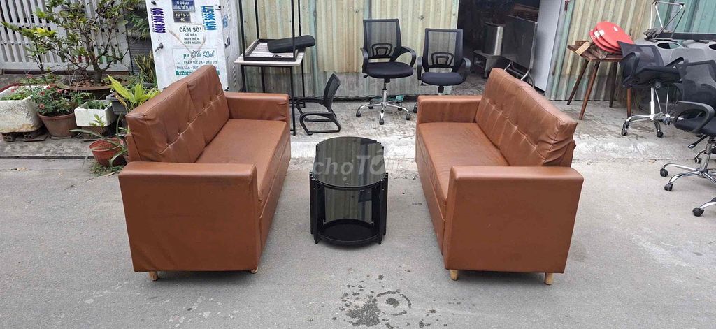 Bộ sofa da màu Nâu. Mua bán Bàn ghế tại Huyện Bình Chánh Tp Hồ Chí Minh được đăng bởi Đồ Củ Đức Hiền hình 1