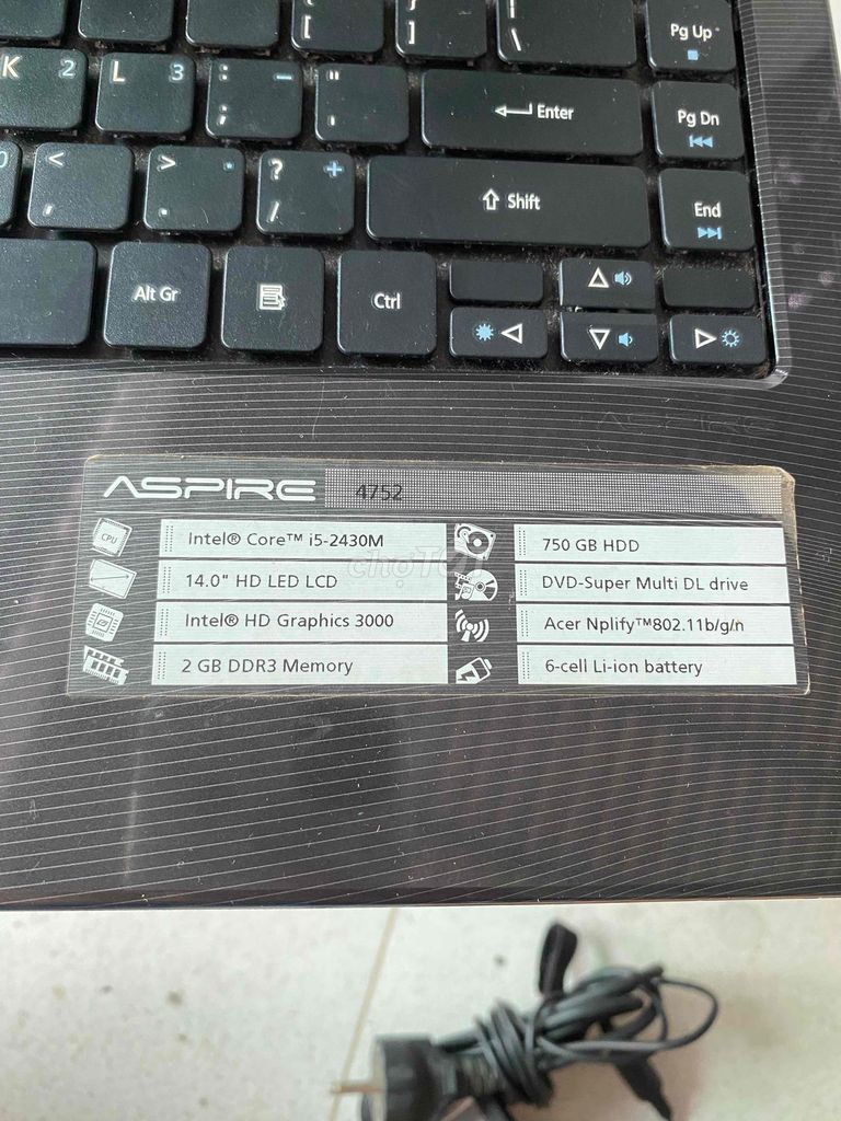 Acer Aspire 4752 i5 2GB/750GB Đen Like New. Mua bán Laptop tại Quận Cái Răng Cần Thơ được đăng bởi Bá Hùng 3042 hình 1