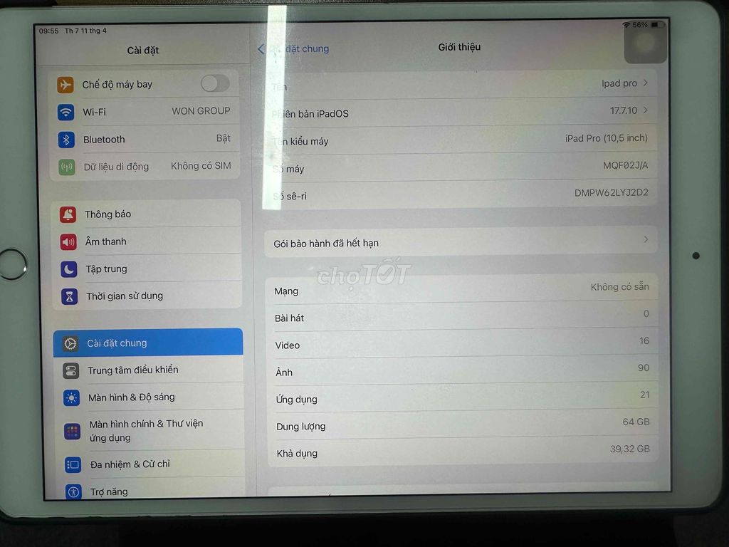 Apple iPad Pro 10.5 inch 64GB Bạc. Mua bán Máy tính bảng tại Quận Thanh Xuân Hà Nội được đăng bởi Nguyen Hoang Long hình 1