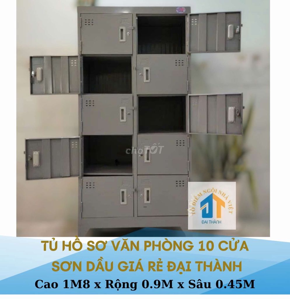 Tủ sắt hồ sơ 10 cửa giá rẻ giao siêu tốc HCM