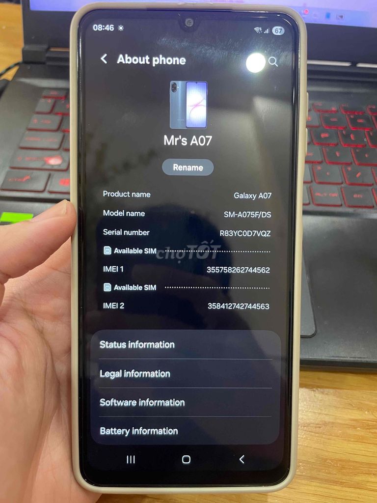 Samsung Galaxy A07 Đen. Mua bán Điện thoại tại Quận 12 Tp Hồ Chí Minh được đăng bởi Thiện Dương hình 1