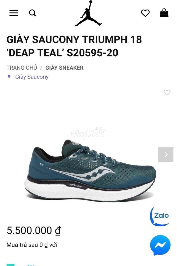 Giày chạy bộ Saucony size 45-46. Mua bán Giày dép tại Quận 5 Tp Hồ Chí Minh được đăng bởi Truong Hoang hình 1