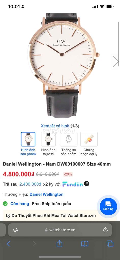 Daniel Wellington - Nam DW00100007 Size 40mm