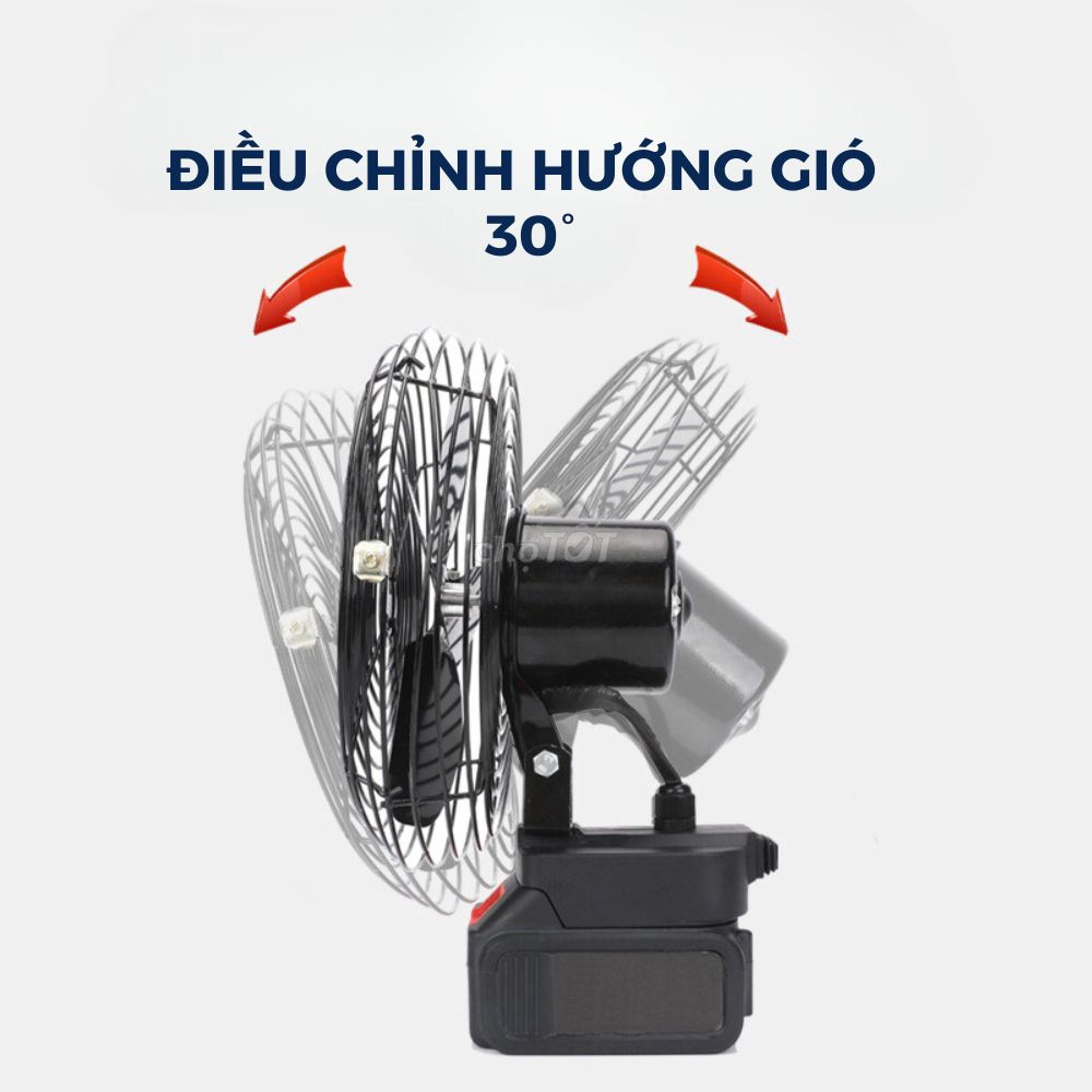 Quạt Tĩch Điện Siêu Mát Pin 10 Cell Liên Tục 8H