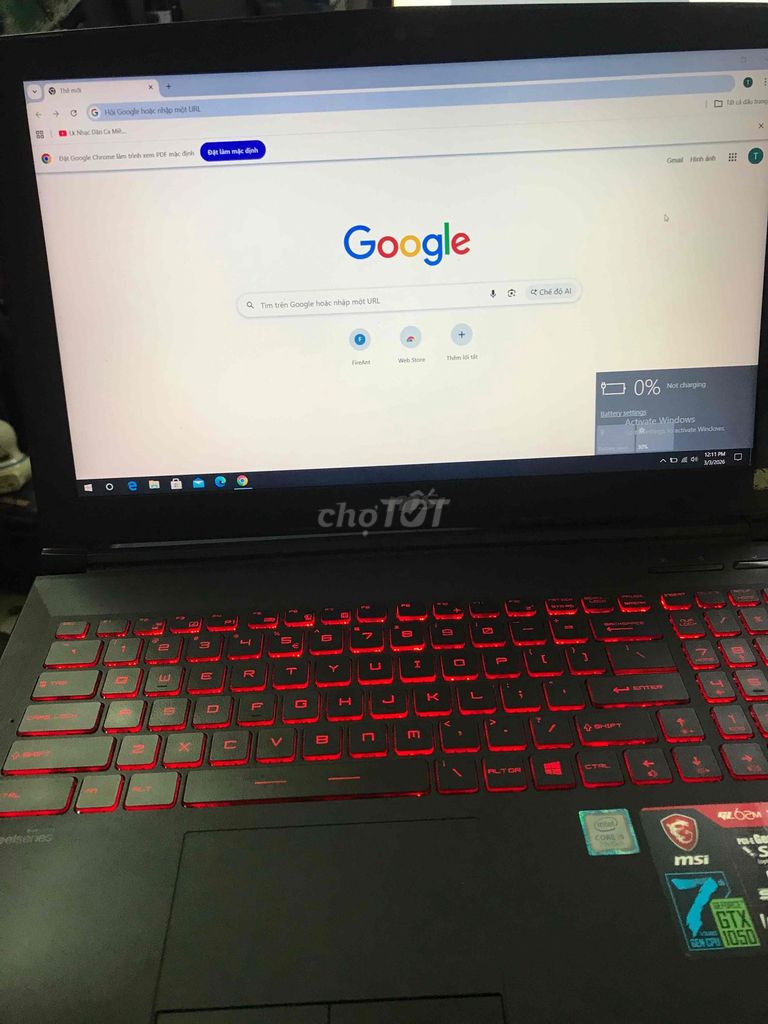 MSI GL62 7RDX i5 8GB /500gb/gtx1050 2g. Mua bán Laptop tại Quận Đống Đa Hà Nội được đăng bởi toan hình 1