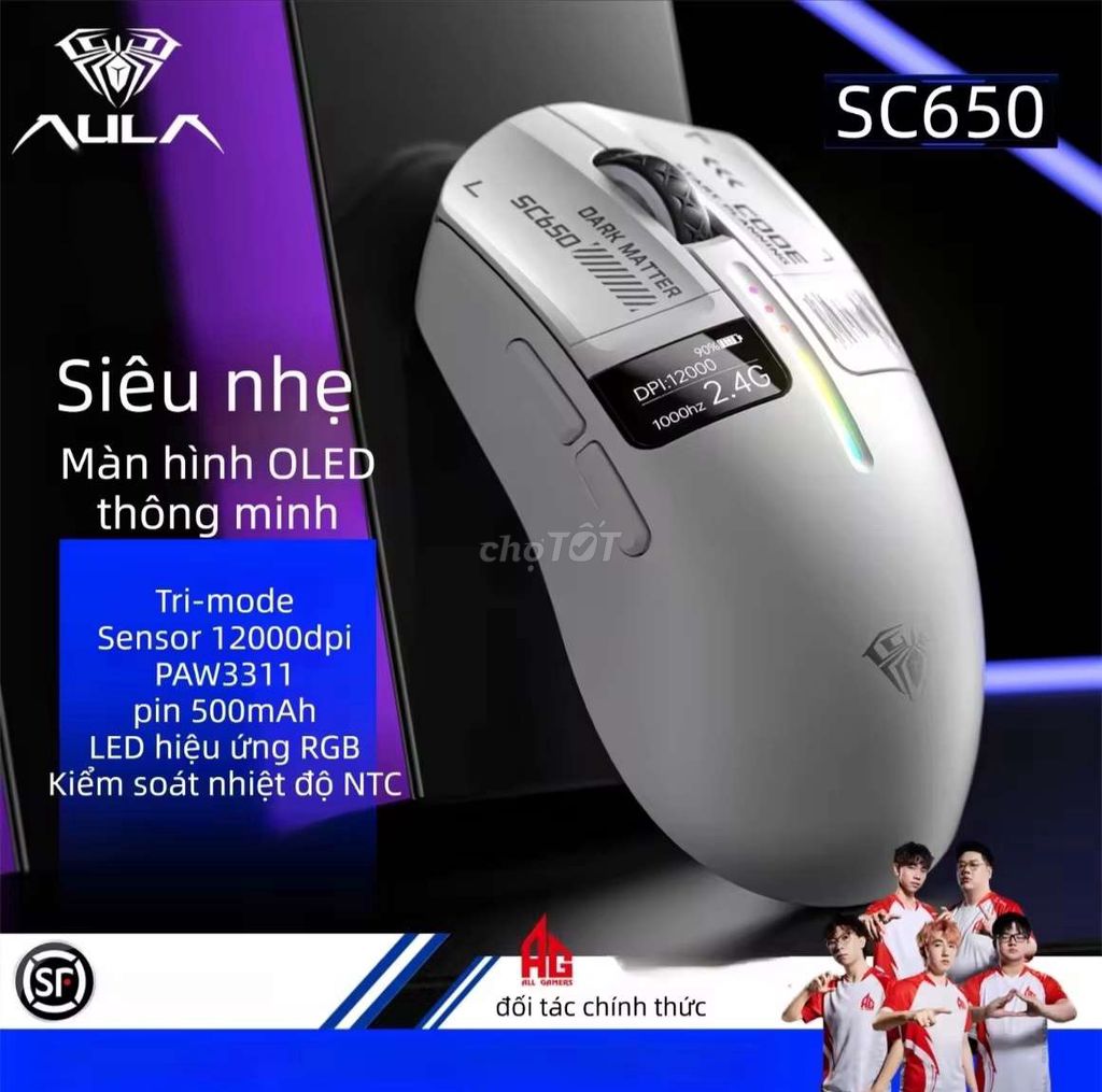 Chuột Aula SC650 Trắng. Mua bán Phụ kiện (Màn hình, Chuột...) tại Huyện Thủ Thừa Long An được đăng bởi Vinh Gaming hình 1