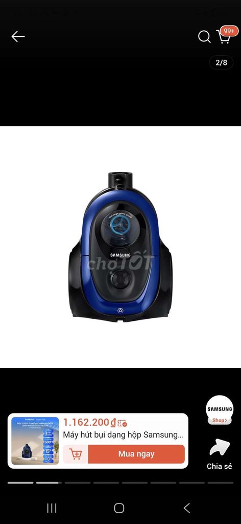 Máy hút bụi Samsung VC18M2120SB Xanh Đen. Mua bán Nội thất, đồ gia dụng khác tại Huyện Đan Phượng Hà Nội được đăng bởi Thao dayroi hình 1