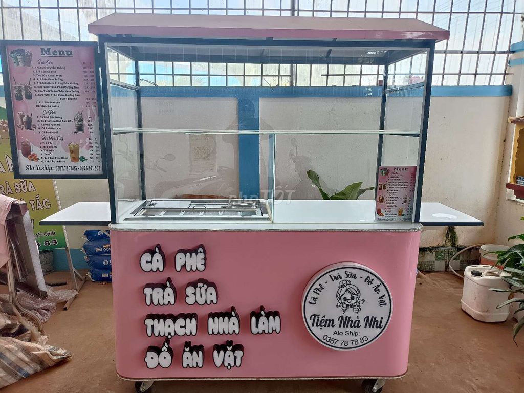 Xe trà sữa Inox Hồng. Mua bán Đồ chuyên dụng, Giống nuôi trồng tại Huyện Krông Pắc Đắk Lắk được đăng bởi Tran Van Hung hình 1