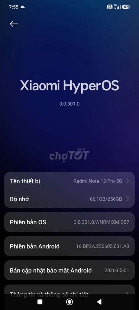 Xiaomi Redmi Note 13 Pro 5G 256GB. Mua bán Điện thoại tại Thành phố Thủ Đức Tp Hồ Chí Minh được đăng bởi Bảo hình 1