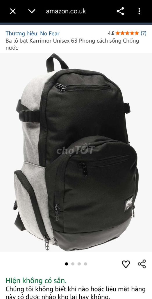 Balo No Fear Unisex Vải Đen. Mua bán Túi xách tại Huyện Hoài Đức Hà Nội được đăng bởi HOÀNG ĐỨC hình 1