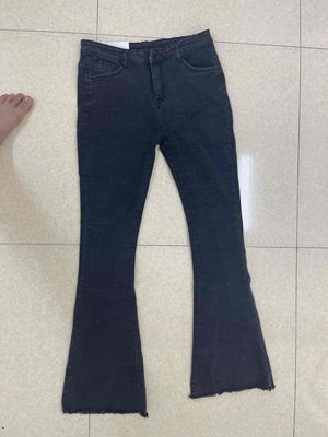Quần jeans nữ ống loe cạp cao Luna hotrend 2023