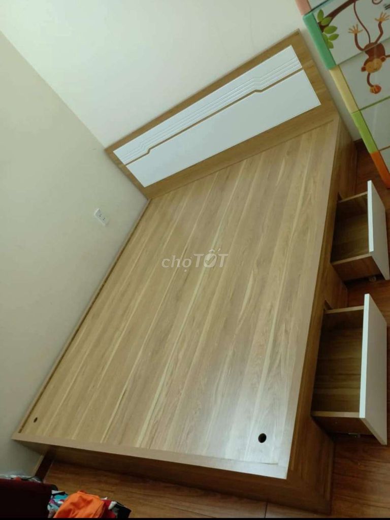 GIƯỜNG (MDF) GỖ CÔNG NGHIỆP 1M8*2M CÓ HỘP KÉO