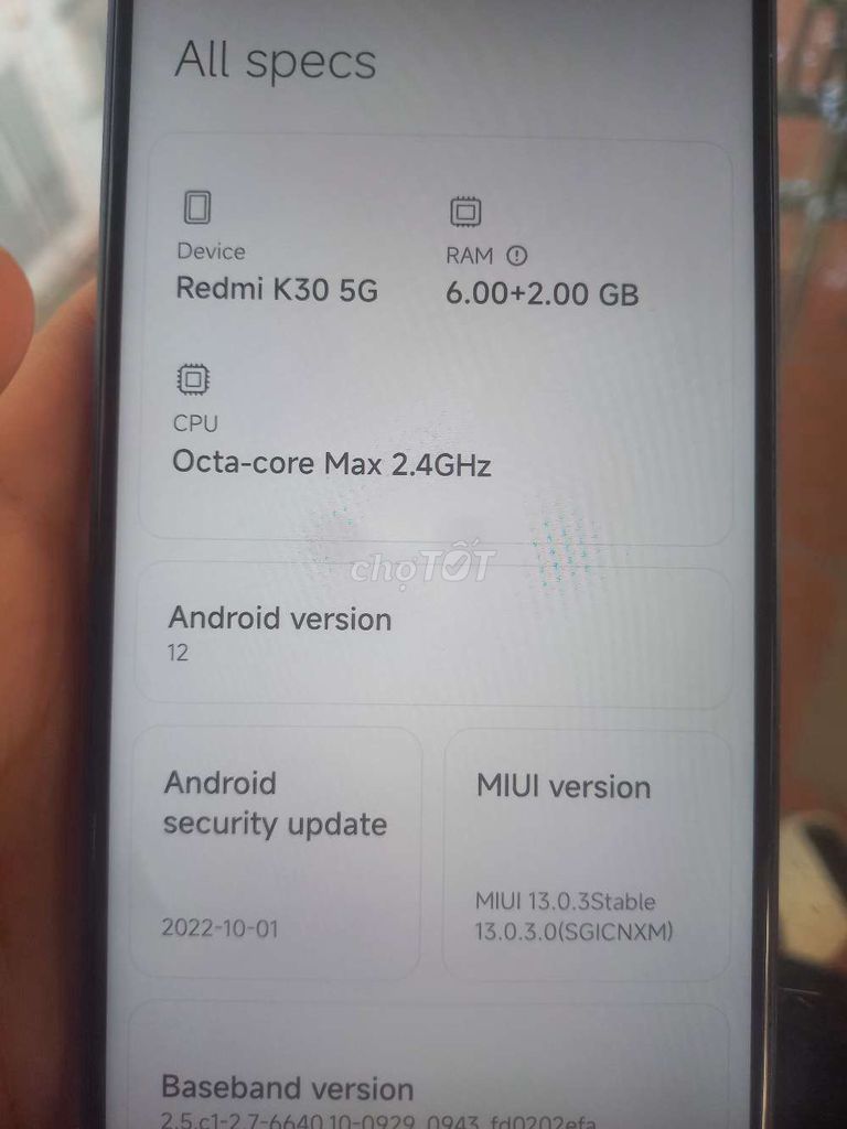 Xiaomi Redmi K30 5G 128GB Xanh. Mua bán Điện thoại tại Thị xã Tân Uyên Bình Dương được đăng bởi Cáoo hình 1
