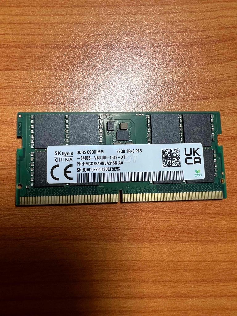 Ram laptop SK Hynix DDR5 32gb 6400. Mua bán Linh kiện (RAM, Card...) tại Quận Hoàng Mai Hà Nội được đăng bởi Phát hình 1