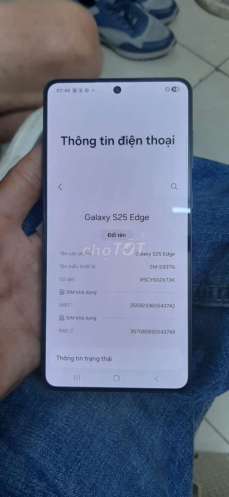 Samsung Galaxy S25 Edge 512GB Hàn Quốc 97-98%. Mua bán Điện thoại tại Quận Hai Bà Trưng Hà Nội được đăng bởi Dũng hình 1
