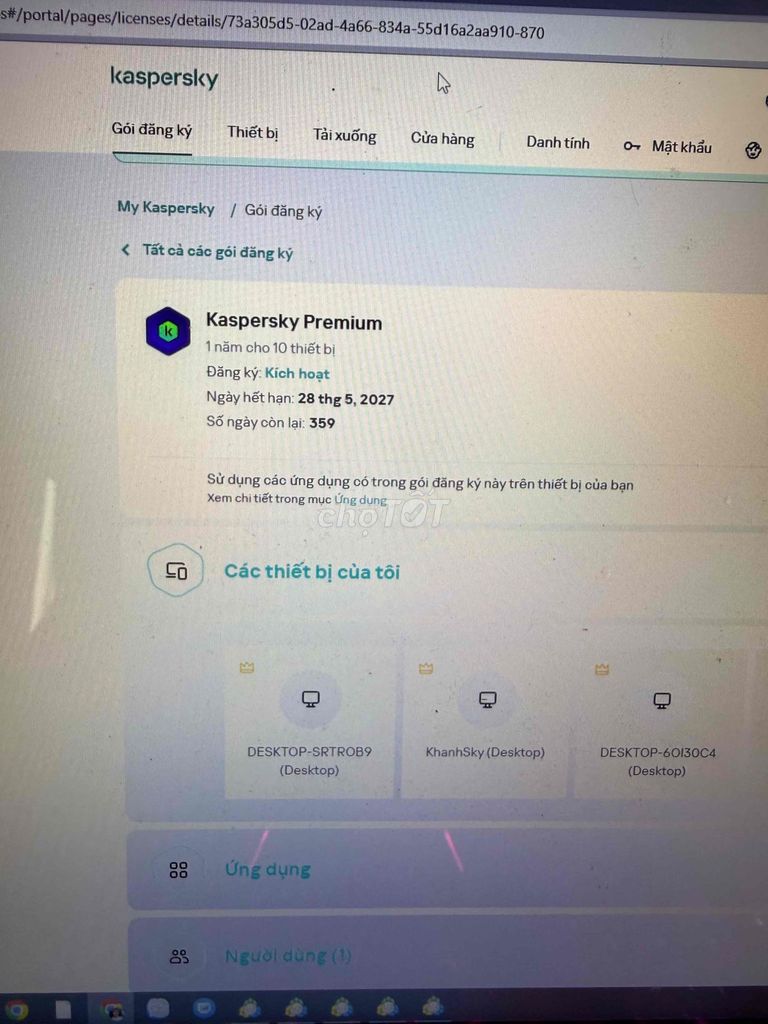 Phần mềm diệt virus Kaspersky Premium. Mua bán Phụ kiện (Màn hình, Chuột...) tại Huyện Tiên Du Bắc Ninh được đăng bởi nguyễn duy hình 1