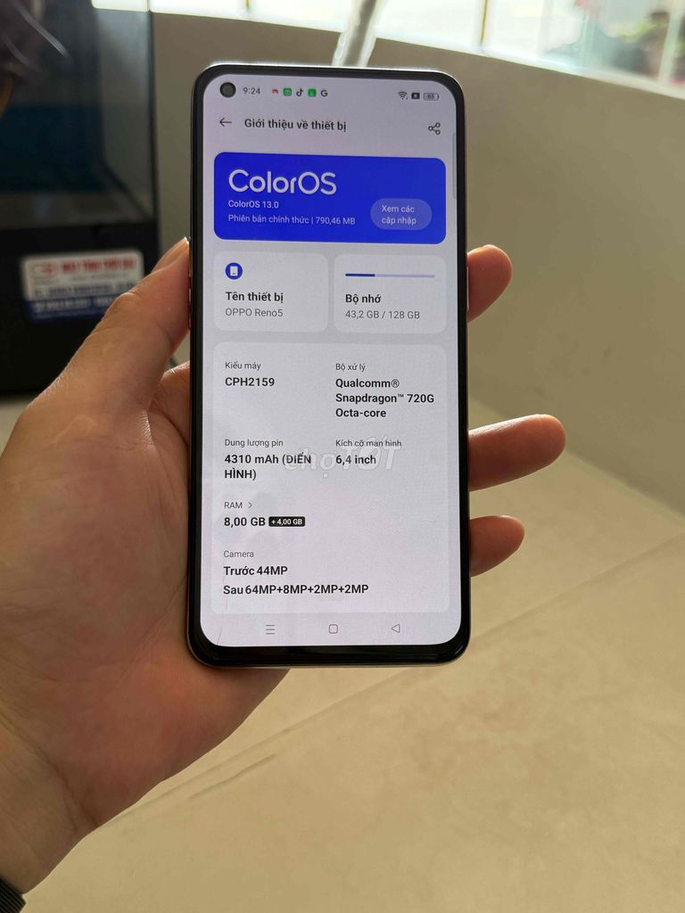 Oppo Reno 5 128GB Vàng cam. Mua bán Điện thoại tại Huyện Thuỷ Nguyên Hải Phòng được đăng bởi Hùng Nguyễn THP store hình 1