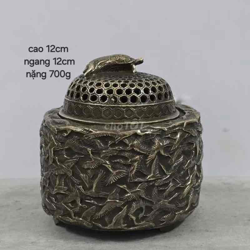 Xông Trầm Bách Hạc Bằng Đồng Cũ Sưu Tầm Xưa. Mua bán Đồ sưu tầm, đồ cổ tại Quận 3 Tp Hồ Chí Minh được đăng bởi TinTin Shop hình 1