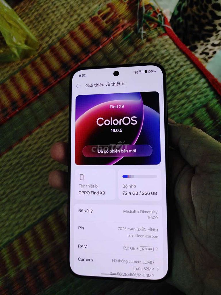 OPPO Find X9 Đen 256GB. Mua bán Điện thoại tại Huyện Châu Thành Long An được đăng bởi DƯƠNG TRÂN hình 1