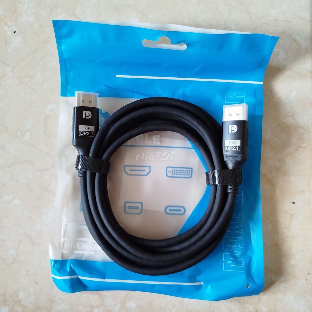 Cáp DisplayPort DP 2.1 Đen 2m. Mua bán Phụ kiện (Màn hình, Chuột...) tại Quận Long Biên Hà Nội được đăng bởi Trần Hòa hình 1