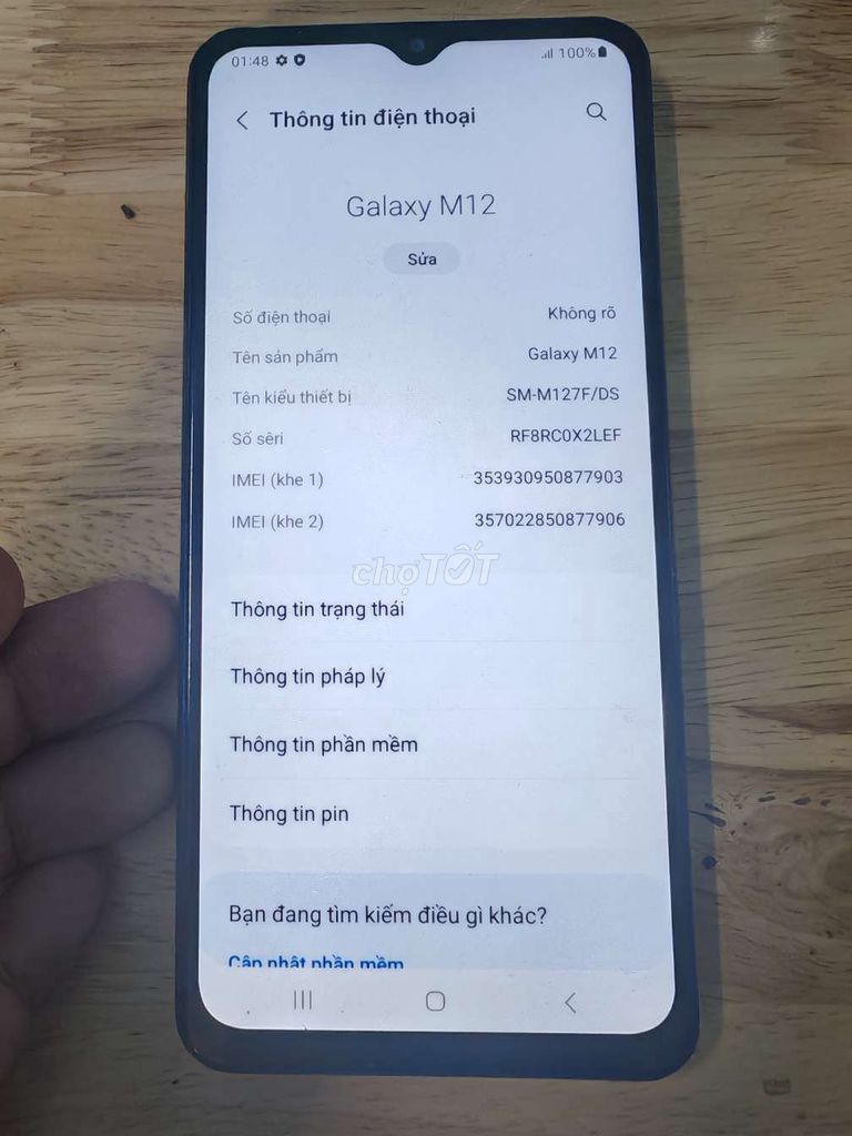 Samsung M12 32GB Đen Đã qua sử dụng. Mua bán Điện thoại tại Huyện Thanh Trì Hà Nội được đăng bởi Vua điện thoại hình 1