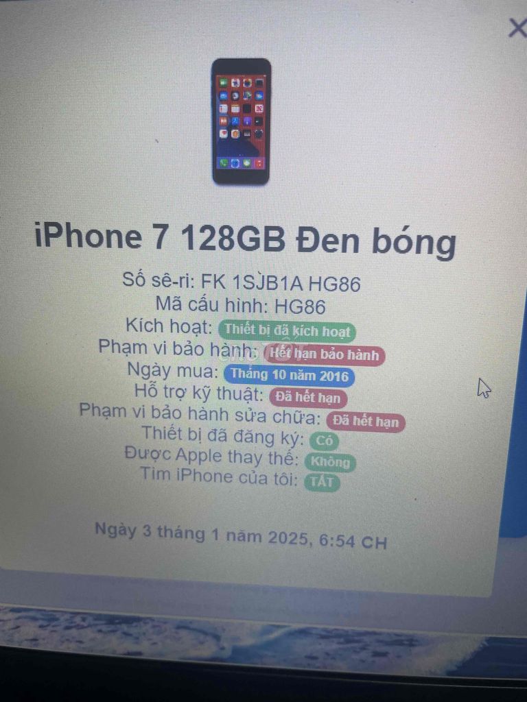 iPhone 7 128g như hình