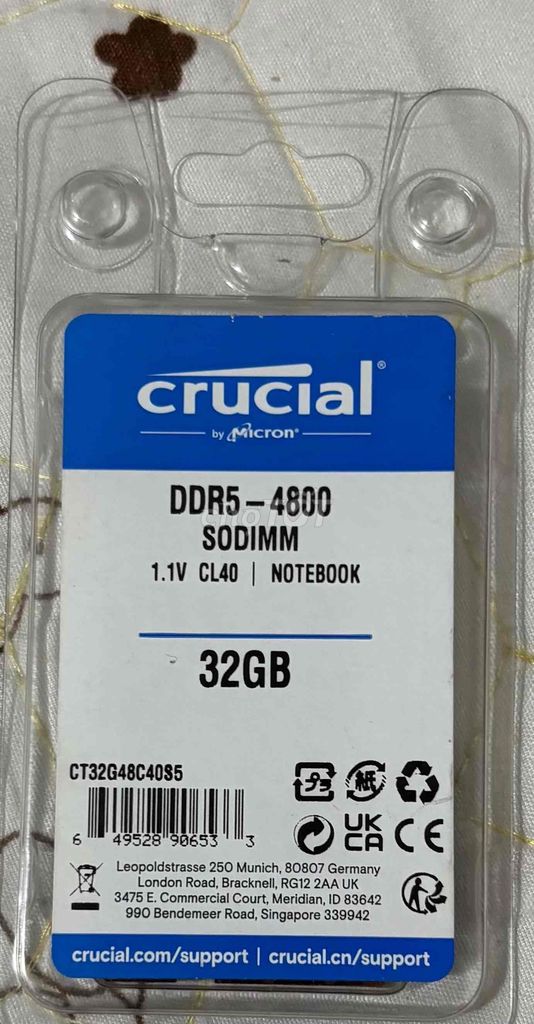 RAM Crucial 32GB DDR5 4800MHz Laptop. Mua bán Linh kiện (RAM, Card...) tại Thành phố Thủ Đức Tp Hồ Chí Minh được đăng bởi Dtc hình 1