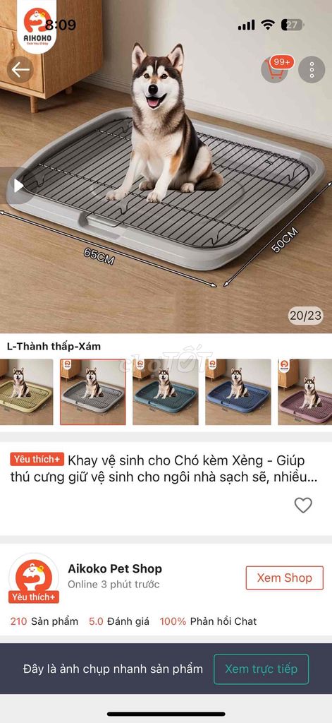 Khay vệ sinh chó mèo có thể dùng cát hoặc tả lót. Mua bán Phụ kiện, Thức ăn, Dịch vụ tại Quận Bình Tân Tp Hồ Chí Minh được đăng bởi kim hình 1