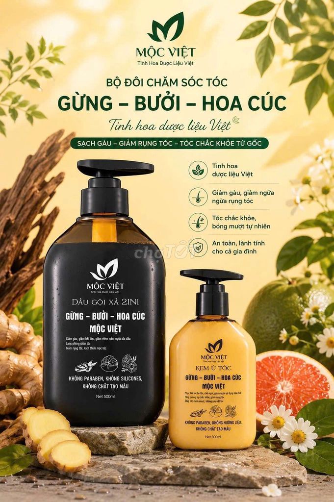 Dầu gội thảo dược mộc việt Gừng _ Bưởi _ hoa cúc. Mua bán Phụ kiện thời trang khác tại Huyện Hoài Đức Hà Nội được đăng bởi Ngọc lan hình 1