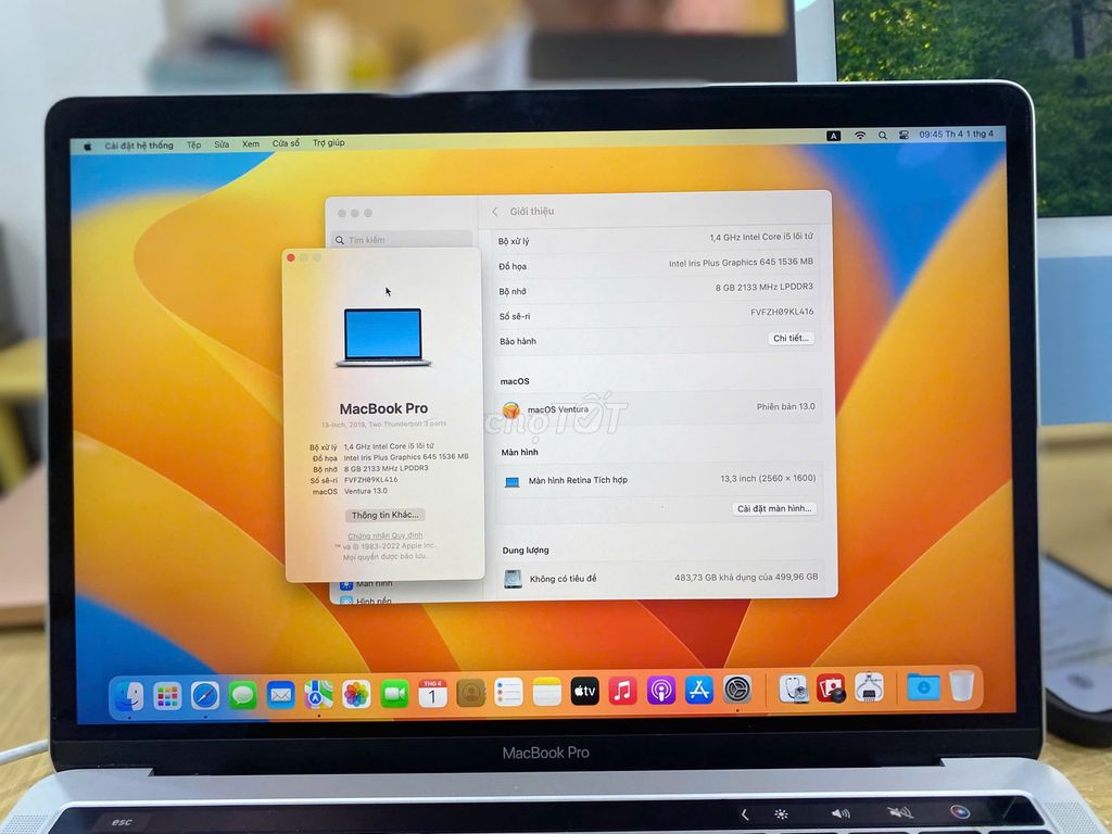 Macbook Pro 13inch 2019 Core i5 Ram 8Gb & Ram 16Gb. Mua bán Laptop tại Quận 10 Tp Hồ Chí Minh được đăng bởi Lapvn hình 1