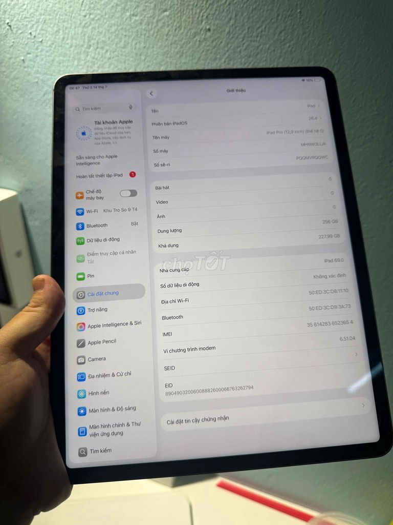Apple iPad Pro M1 12.9 inch 256GB Xám 5G. Mua bán Máy tính bảng tại Quận Hoàng Mai Hà Nội được đăng bởi chu  hình 1