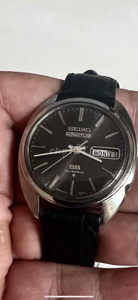 Đh tự động seiko5 actus(ss)cổ mặt xám đen.