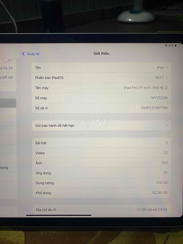 iPad Pro 2020 128GB xám chính chủ.bao test. Mua bán Máy tính bảng tại Quận 12 Tp Hồ Chí Minh được đăng bởi Bảo Lê hình 3