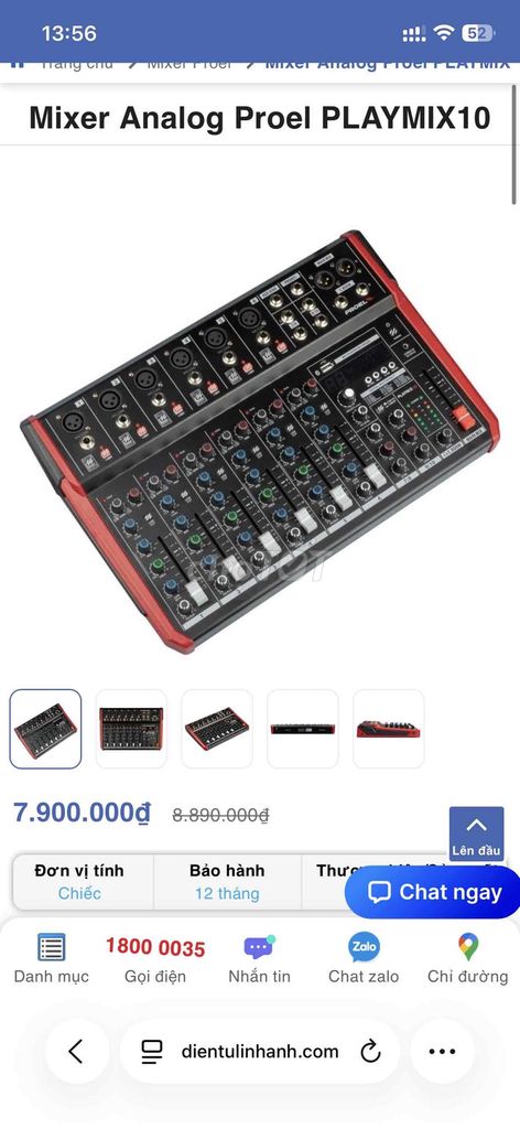 Bàn trộn âm thanh Proel PLAYMIX10 Đen đỏ. Mua bán Tivi, Âm thanh tại Huyện Châu Đức Bà Rịa - Vũng Tàu được đăng bởi văn thanh  hình 1