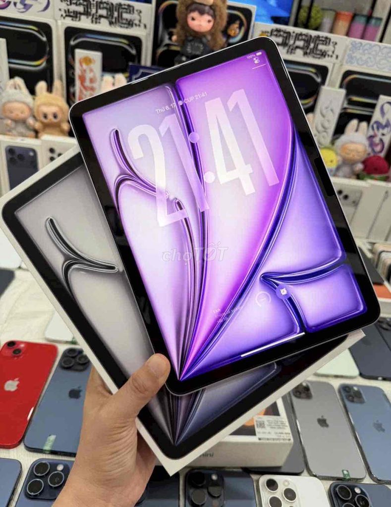 iPad Air 7 Chip M3 11 inch Tím 128G P100 Mới 99%. Mua bán Máy tính bảng tại Quận Gò Vấp Tp Hồ Chí Minh được đăng bởi TÁO UY TÍN CHUYÊN SỈ LẺ IPHONE IPAD TUYỂN CTV hình 1