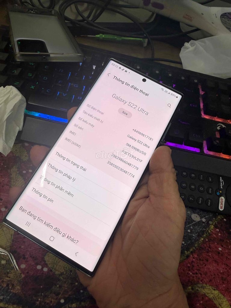 Samsung S22 Ultra 128GB Mỹ 95%. Mua bán Điện thoại tại Thành phố Buôn Ma Thuột Đắk Lắk được đăng bởi no all hình 1