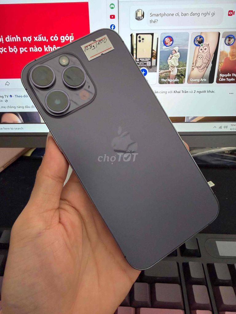 Apple iPhone 14 Pro Max 128GB Tím. Mua bán Điện thoại tại Thành phố Nha Trang Khánh Hòa được đăng bởi khaitransmartphone hình 1
