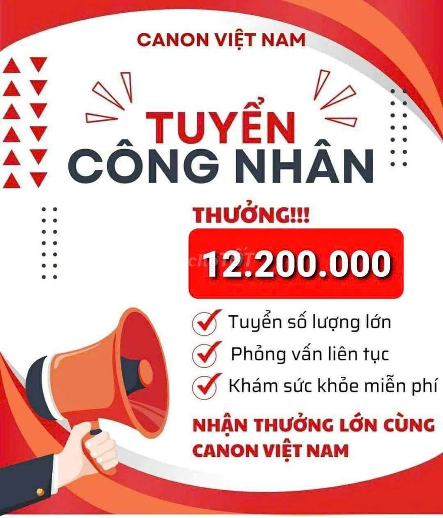 Tuyển 200 lao động lắp ráp