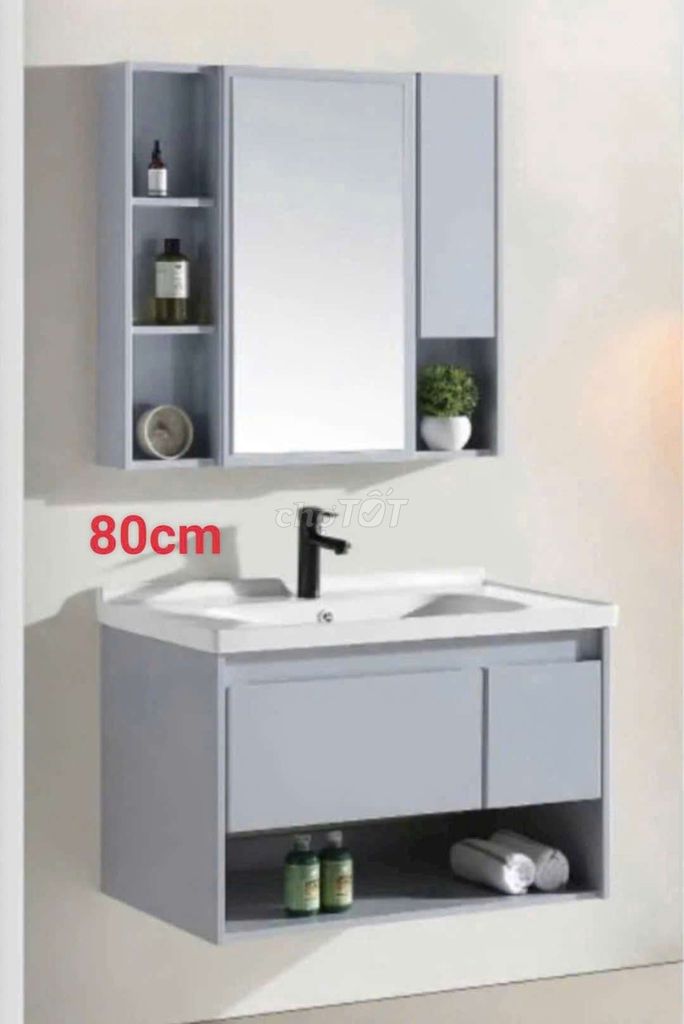 Bộ Tủ Lavabo Nhựa PVC Với Tủ Gương Cao Cấp