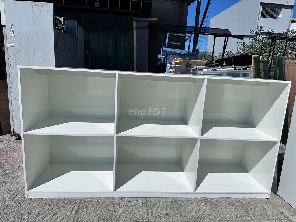 Kệ để đồ Gỗ MDF Trắng 240x60x120 cm. Mua bán Tủ, kệ gia đình tại Quận Ngũ Hành Sơn Đà Nẵng được đăng bởi Đồ Cũ TTpro hình 1