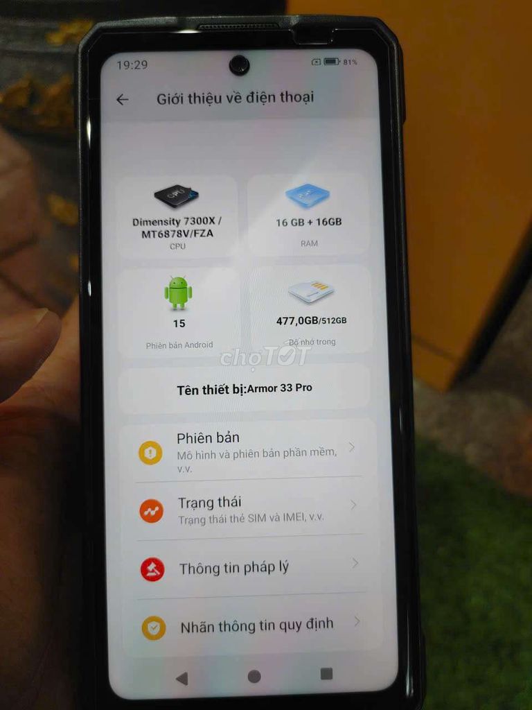 Ulefone Armor 33 Pro 16GB/512GB Đen. Mua bán Điện thoại tại Thành phố Thủ Đức Tp Hồ Chí Minh được đăng bởi Anh Tuấn Trần hình 1