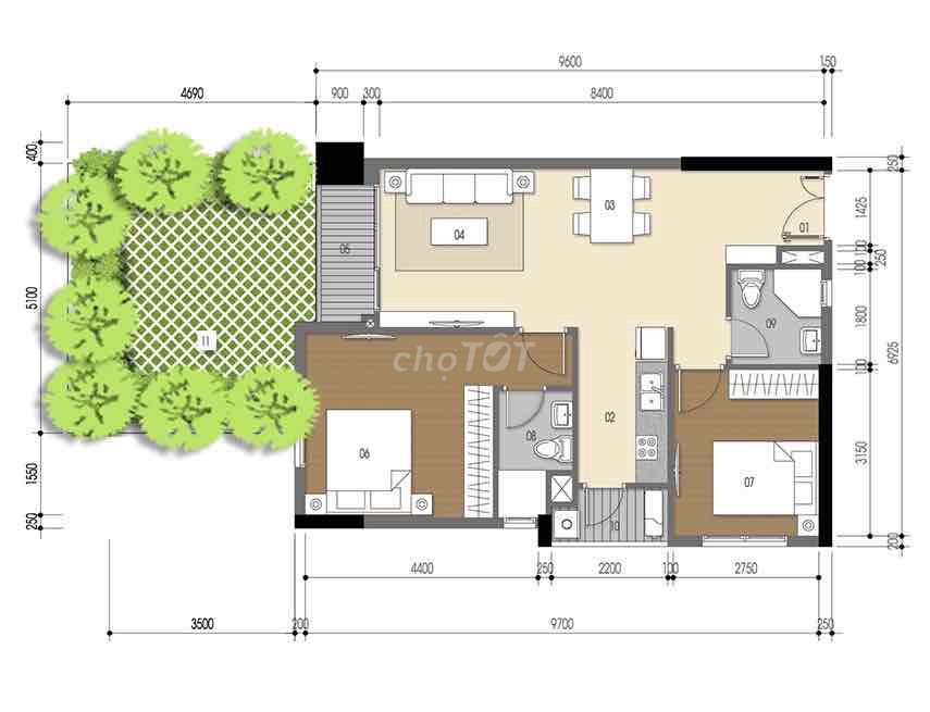 Bán căn chung cư có sân vườn 25m2 2pn 2wc tại Cc luxgarden