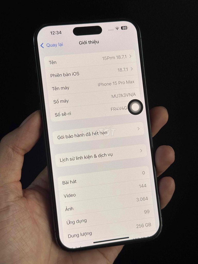 iphone 15 promax 256 zin all, full chức năng. Mua bán Điện thoại tại Huyện Châu Thành Tây Ninh được đăng bởi Xuân Vũ hình 1