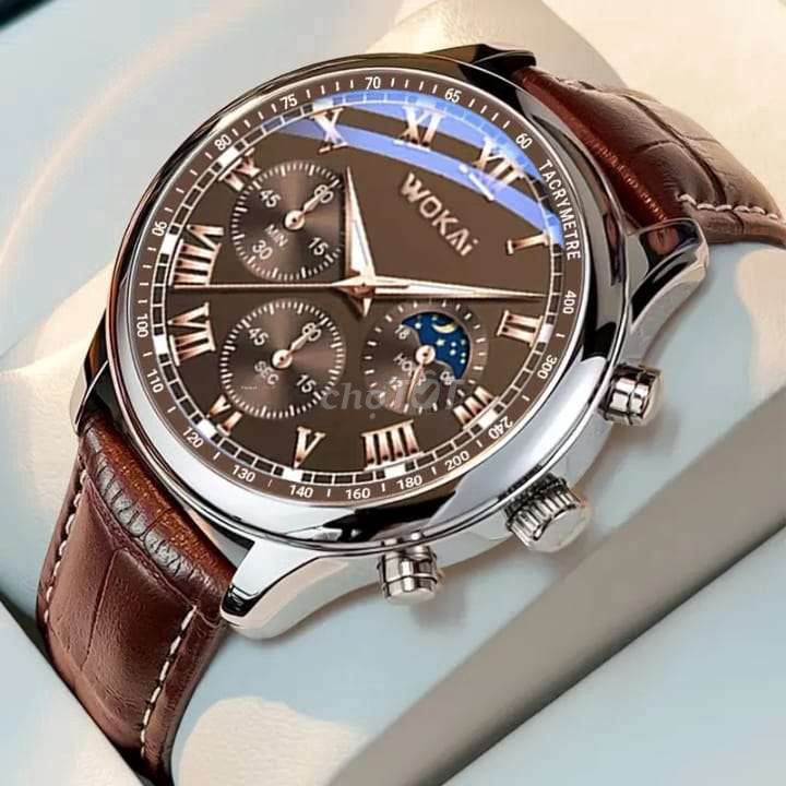Đồng hồ WOKAI Nam Dây da Nâu Đen Mới 100%. Mua bán Đồng hồ tại Quận Sơn Trà Đà Nẵng được đăng bởi Adnane ElQourichi hình 1